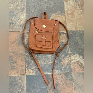 Small Faux Leather Backpack